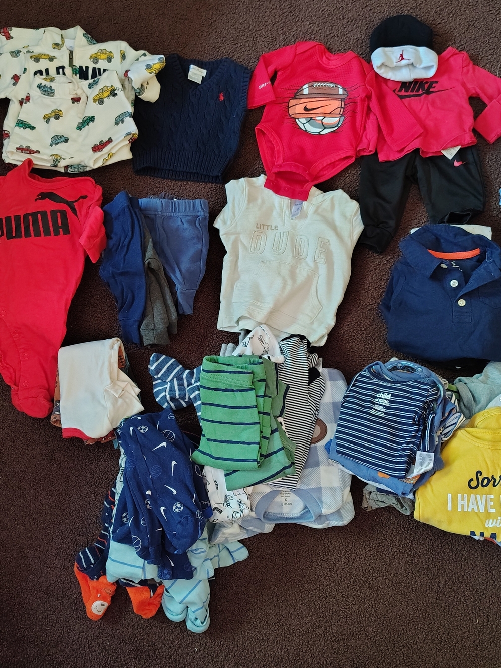 Mixed Baby Boys Clothing Bundle - Red, Navy, Blue, Green, White,  Name Brands